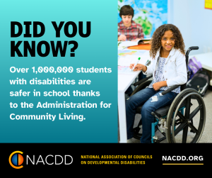 Over 1 million students with disabilities are safer in schools every year thanks to ACL.